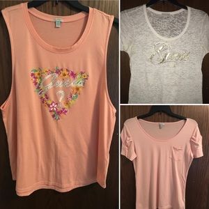 3 GUESS brand junior’s shirts Lot size XL